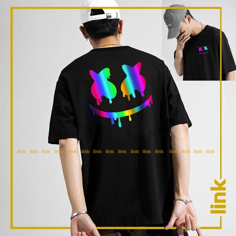 Áo phản quang MẶT MARSHMELLO chảy độc lạ 7 màu tay lỡ Unisex