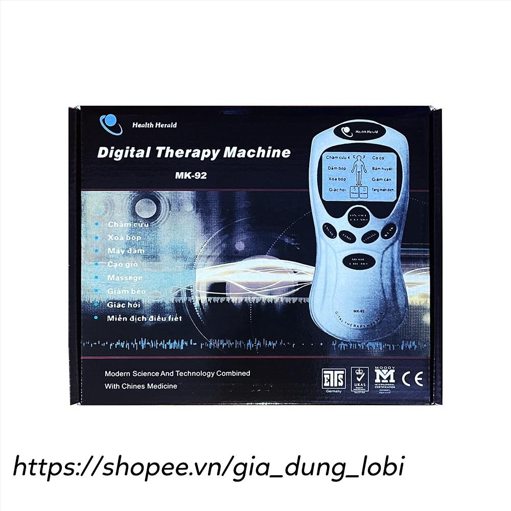 Máy massage xung điện Digital Therapy Machine SYK-208 kèm 4 miếng dán vật lý trị liệu mát xa châm cứu bấm huyệt cầm tay