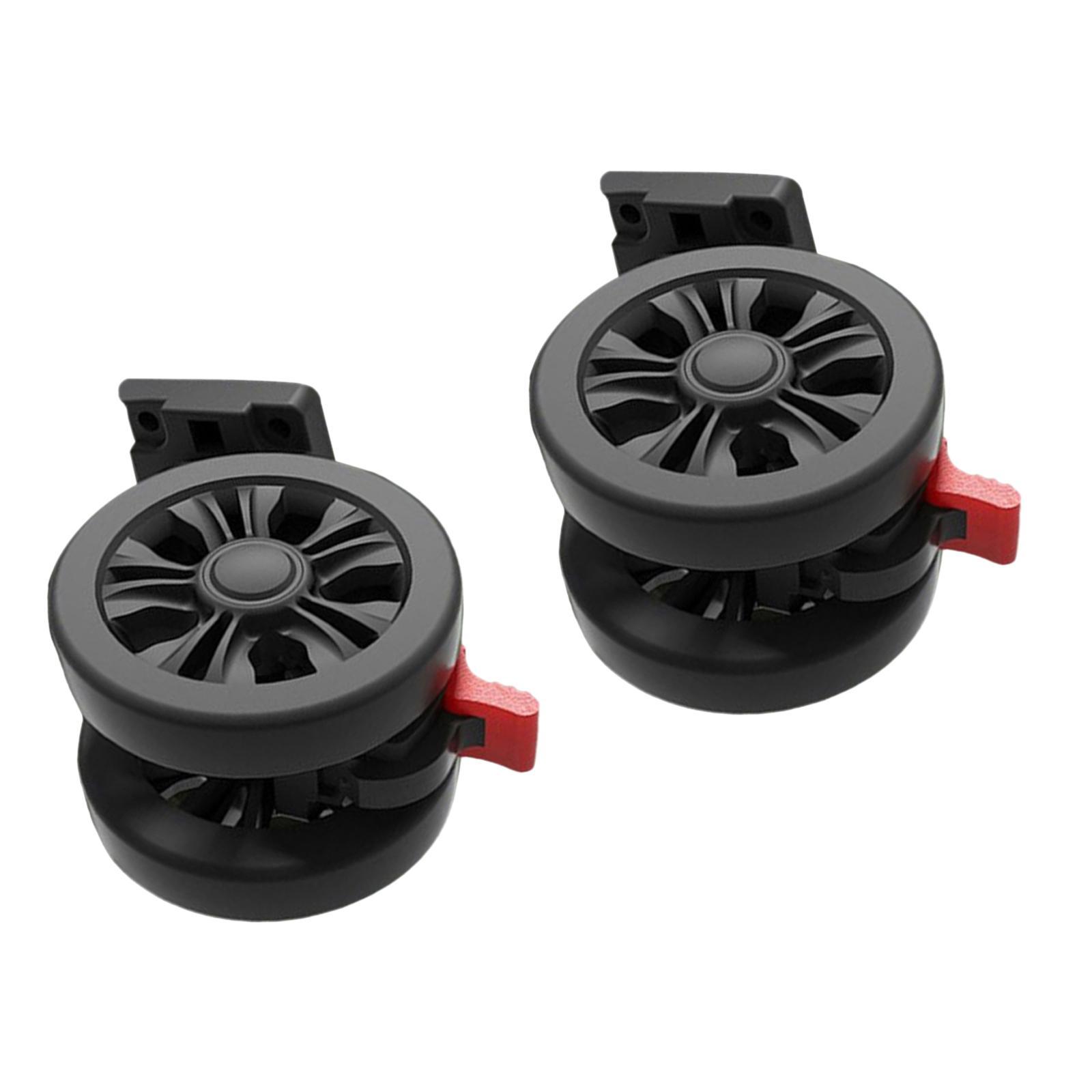 2x Luggage Suitcase Replacement Wheels with Brake Durable for Suitcase