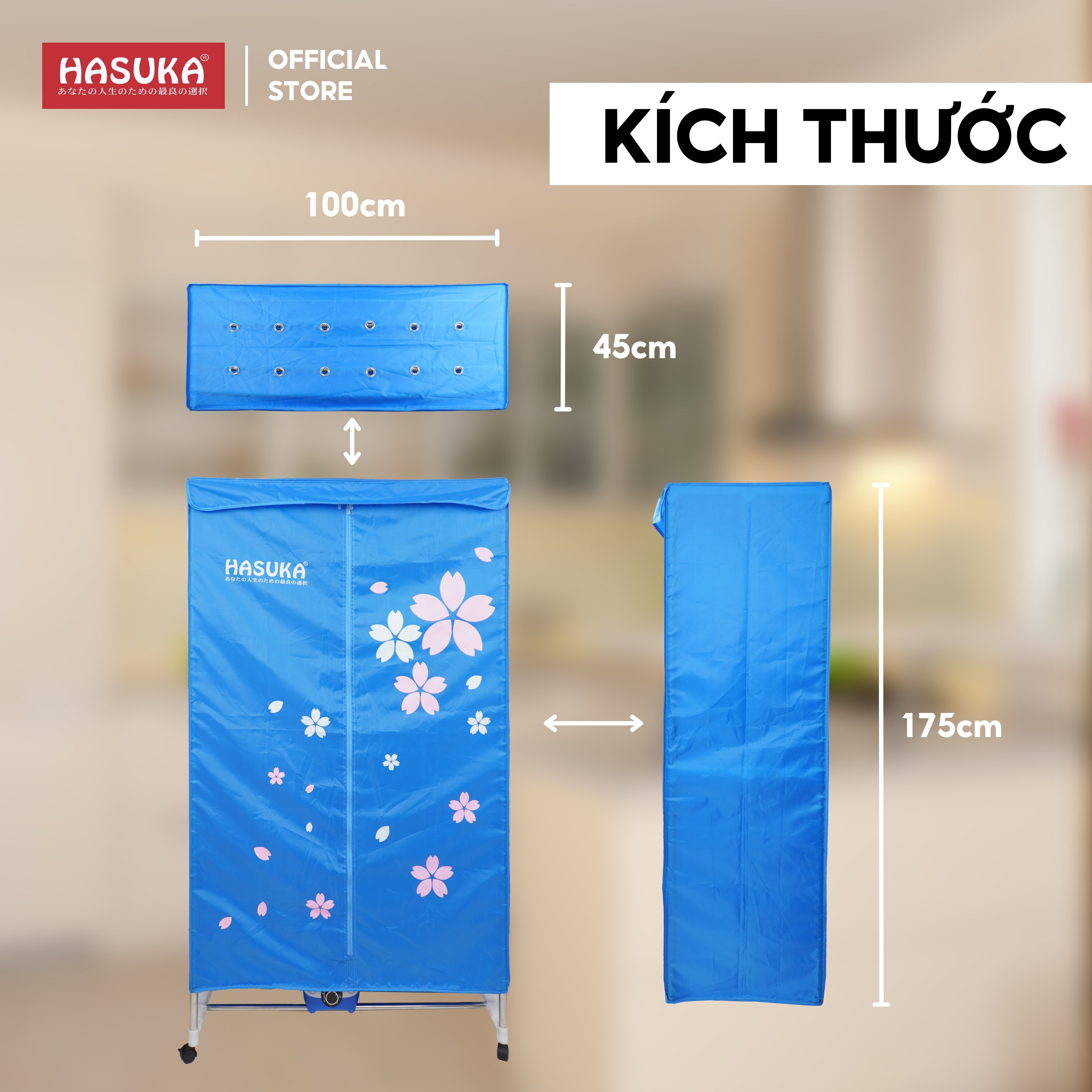 Tủ sấy quần áo HASUKA HSK-116MS Công nghệ sấy cộng hưởng nhiệt PTC tăng khả năng bảo vệ quần áo (BH 12 tháng) - HÀNG CHÍNH HÃNG