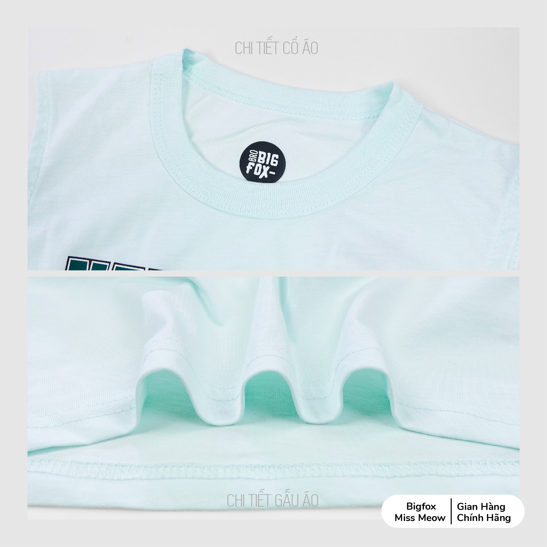 Bộ ba lỗ cho bé trai Bigfox Miss Meow chất cotton in Gấu size đại 3,7,9,11 tuổi 30kg 40kg