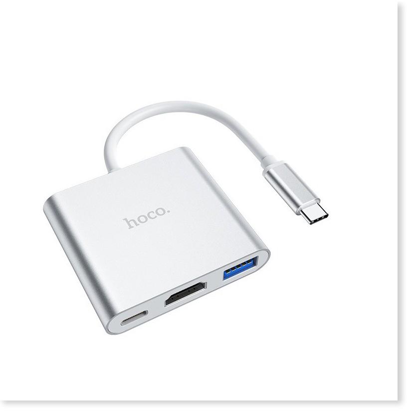 Hub chuyển Hoco HB14 TYPE-C Sang 3 cổng HDMI và USB 3.0 và TYPE-C.