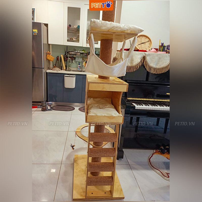 Nhà Cây Cho Mèo Kết Hợp Lồng Kính CH020