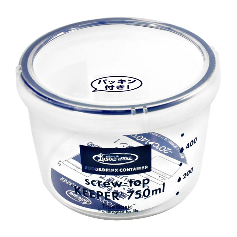 Hộp nhựa nắp vặn Nhật Bản sử dụng trong cả tủ lạnh và lò vi sóng 750ml B-2272N