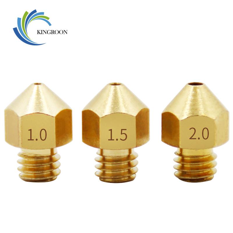 M6 Đầu Phun Bằng Đồng 1.0Mm 1.5Mm 2.0Mm Đường Kính Lớn Hơn Đầu Phun 1.75Mm 3Mm Dây Tóc lỗ Lớn Vòi Phun Bằng Đồng 3D Máy In Phần
