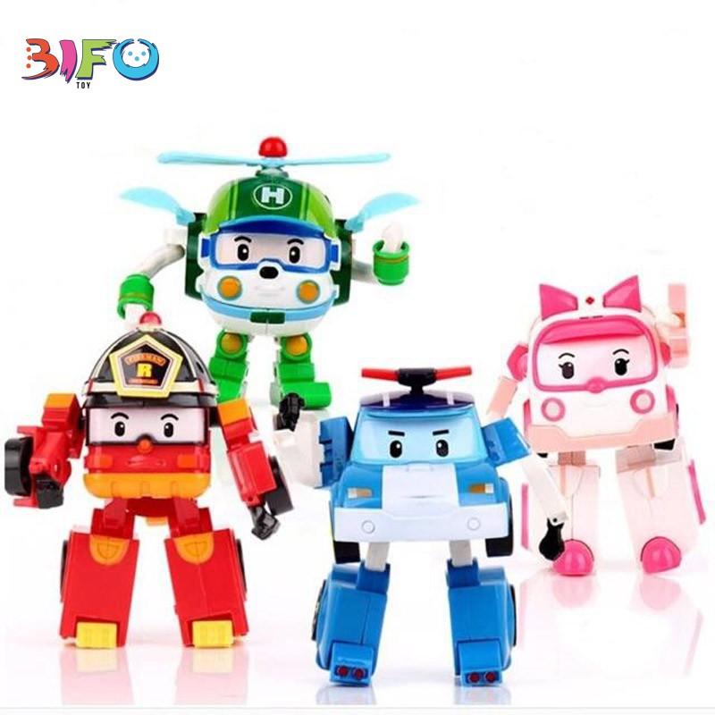 Đồ chơi biến hình biệt đội Robocar Poli 4 xe lắp ráp Policar 2 trong 1