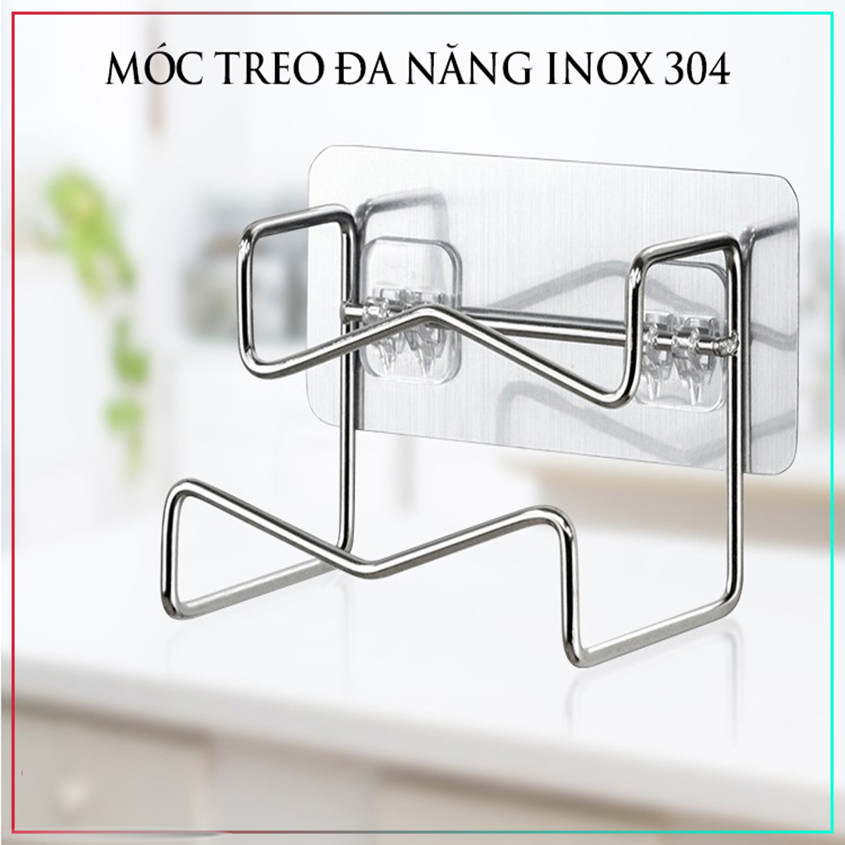 Móc treo chậu rửa nhà tắm INOX đa năng không gỉ, dán tường không cần khoan