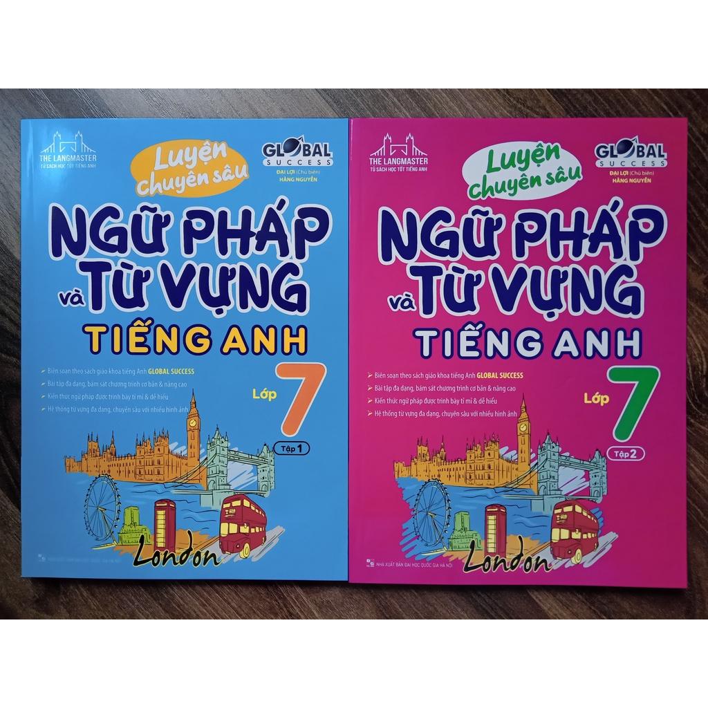 Sách - Combo 2 cuốn Luyện chuyên sâu ngữ pháp và từ vựng tiếng anh lớp 7 tập 1 + 2