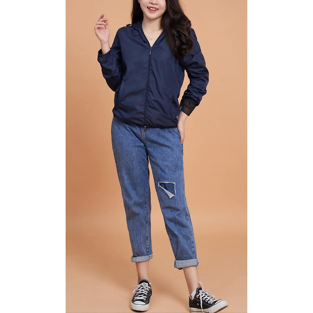 Áo gió LÓT LƯỚI CHO BẠN NỮ, kiểu dáng thể thao, năng động