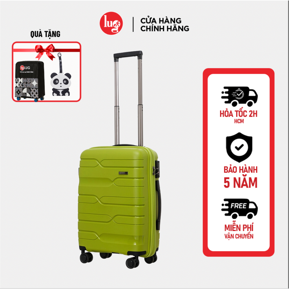 Vali Kéo Lug Lusetti Nolan S20S24S28 Ls802 Nhựa Pp Chống Bể Vỡ, Hạn Chế Trầy Xước, Khóa Số Tsa Bảo Mật Cao - Green - 20 Inch