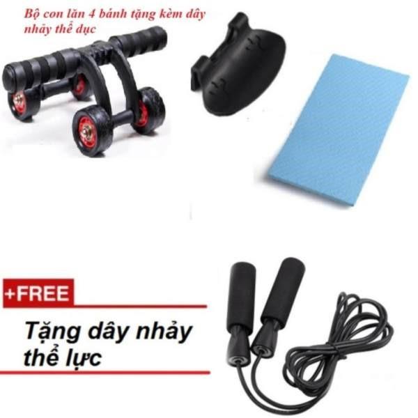 Combo Con lăn 4 bánh + dây nhảy thể dục