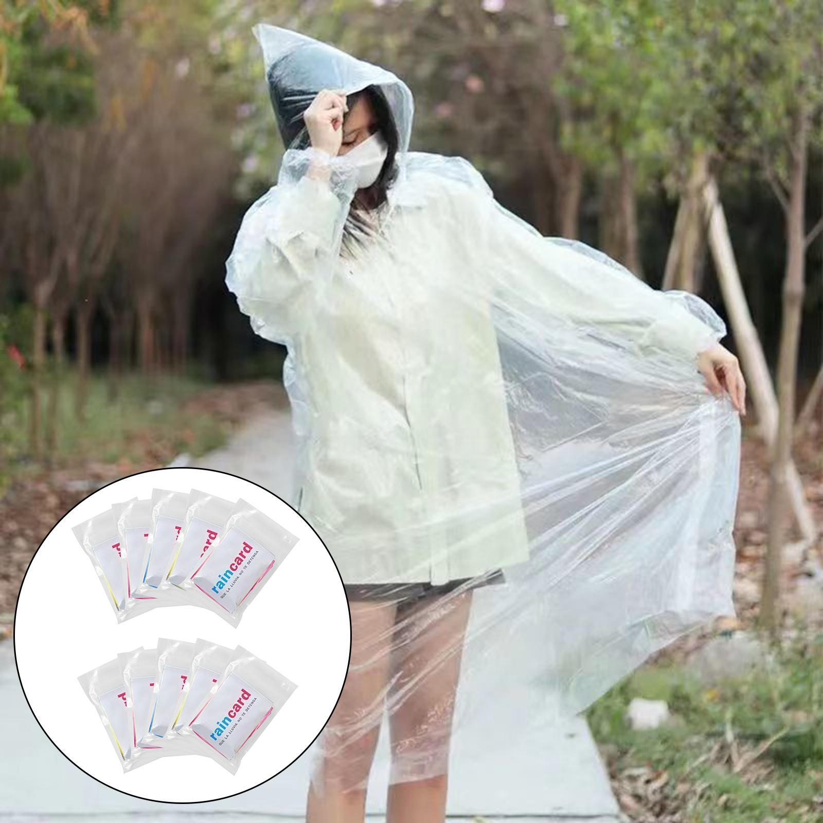 Rain Ponchos Women Raincoat with Hood Unisex Card Size Packed Rainproof Rain Cape Rain Coat for Fishing Outdoor Camping Climbing Backpacking