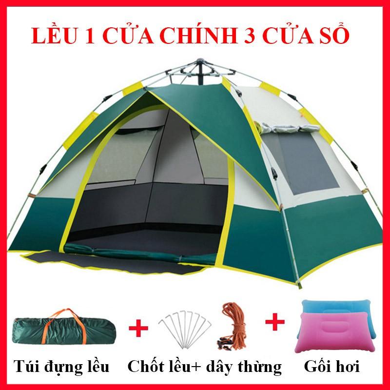 Lều cắm trại tự bung, lều phượt du lịch dã ngoại dành cho 4-6 người, chống nước, thông gió 2 chiều