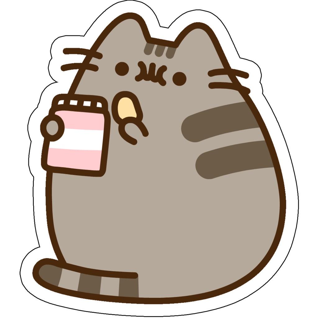 Miếng Sticker Dán Trang Trí mũ bảo hiểm, laptop, vali, xe đạp - mèo pusheen