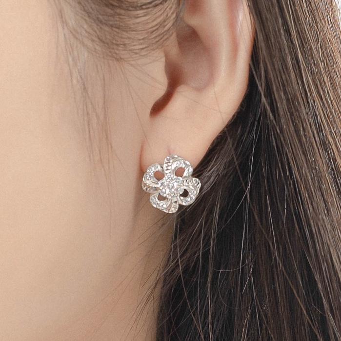 Bông Tai Nữ Bạc 925 Danny Jewelry Xi Bạch Kim Đính Đá CZ NI4GZ026