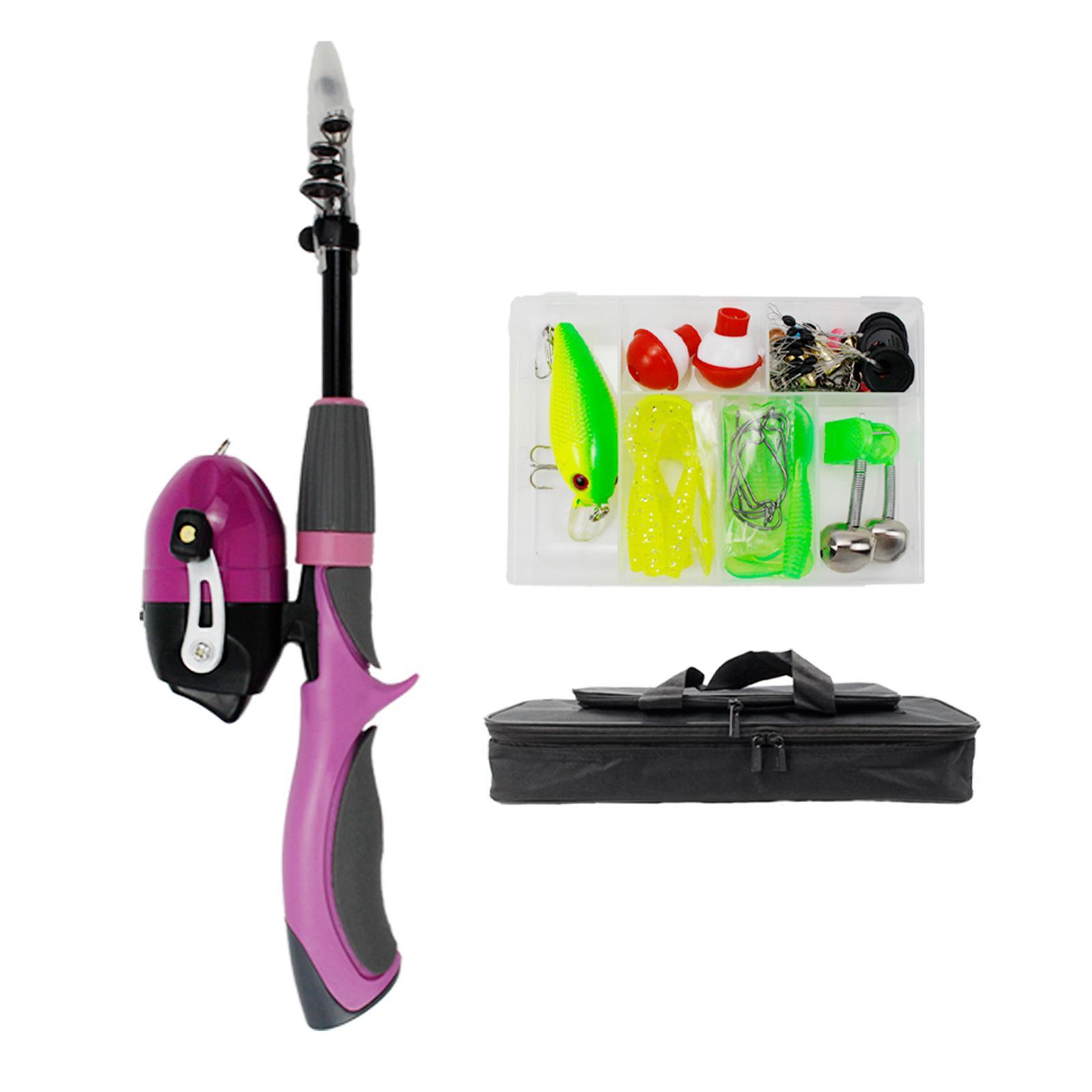 Fishing Pole Child Telescopic Rod and Reel Carrier Bags with Fishing Line Fishing Gear Accessories for Starter Children