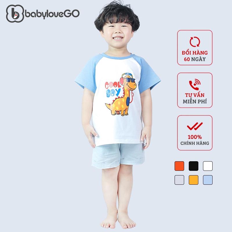 Áo thun bé trai bé gái BabyloveGo in hình khủng long chất liệu cotton sợi thoáng mát - KL001