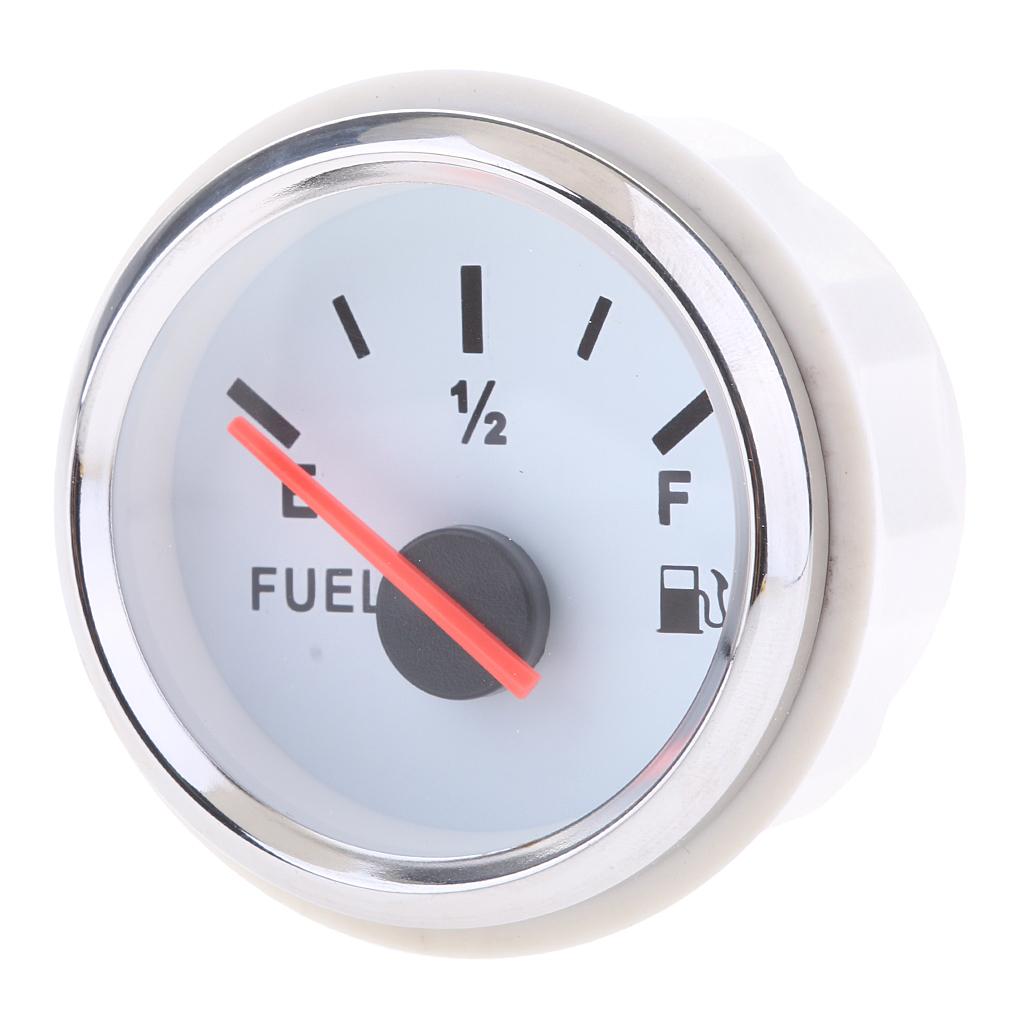 Waterproof Fuel Level Gauge Boat Marine Fuel Tank Level Gauge 52mm White