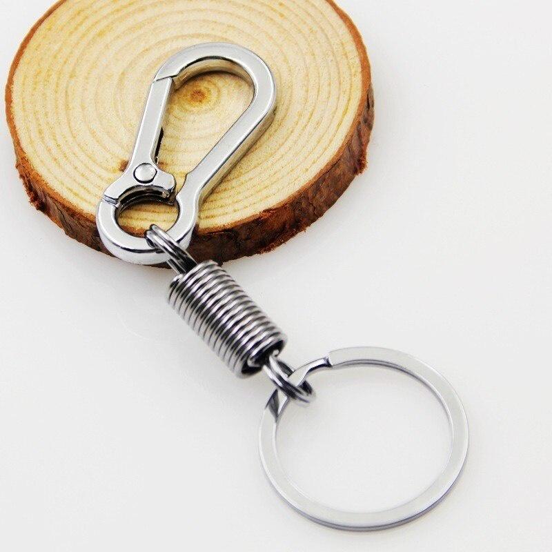 4PCS Spring Keychain Climbing Hook Car Keychain Strong Carabiner Shape Keychain Zinc Alloy Keychain Chain Rings Accessories