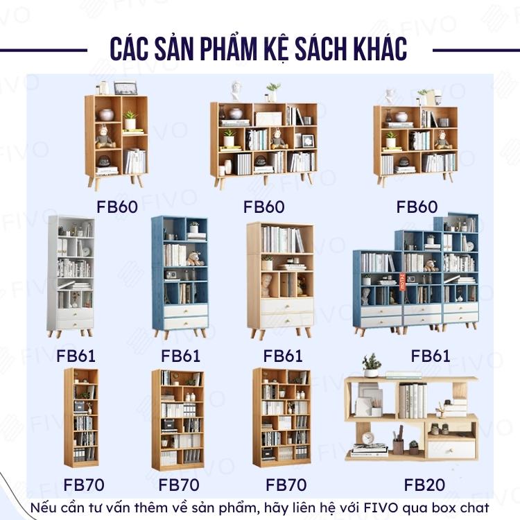 Kệ Sách Tổ Ong Gỗ MDF FIVO FB01 Màu Trắng, Có Tấm Lưng Dày Dặn, Sáng Tạo Đa Công Dụng Dễ Lắp Ráp - Hàng Chính Hãng