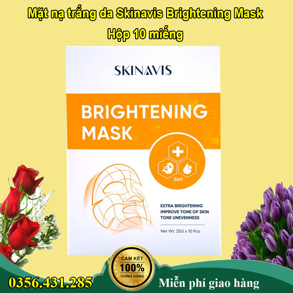 Mặt nạ trắng da Skinavis Brightening Mask - Hộp 10 miếng