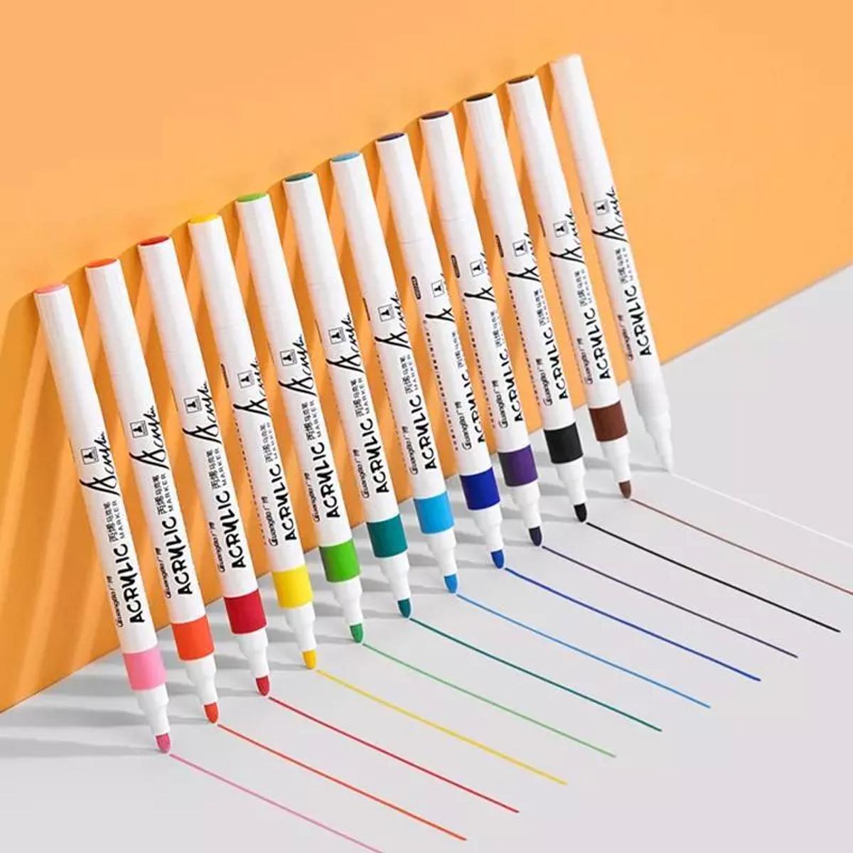 Hộp 24 Bút Màu Acrylic 2 Đầu - Deli HM924-24