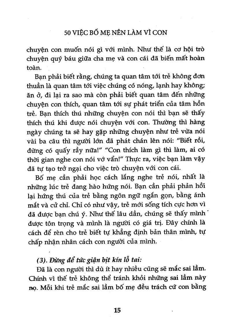 50 Việc Bố Mẹ Nên Làm Vì Con (Tái Bản 2015)
