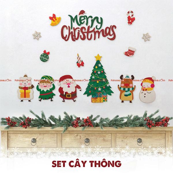 Set Dán Gỗ - Trang Trí Giáng Sinh - Bách Mộc - Cây Thông