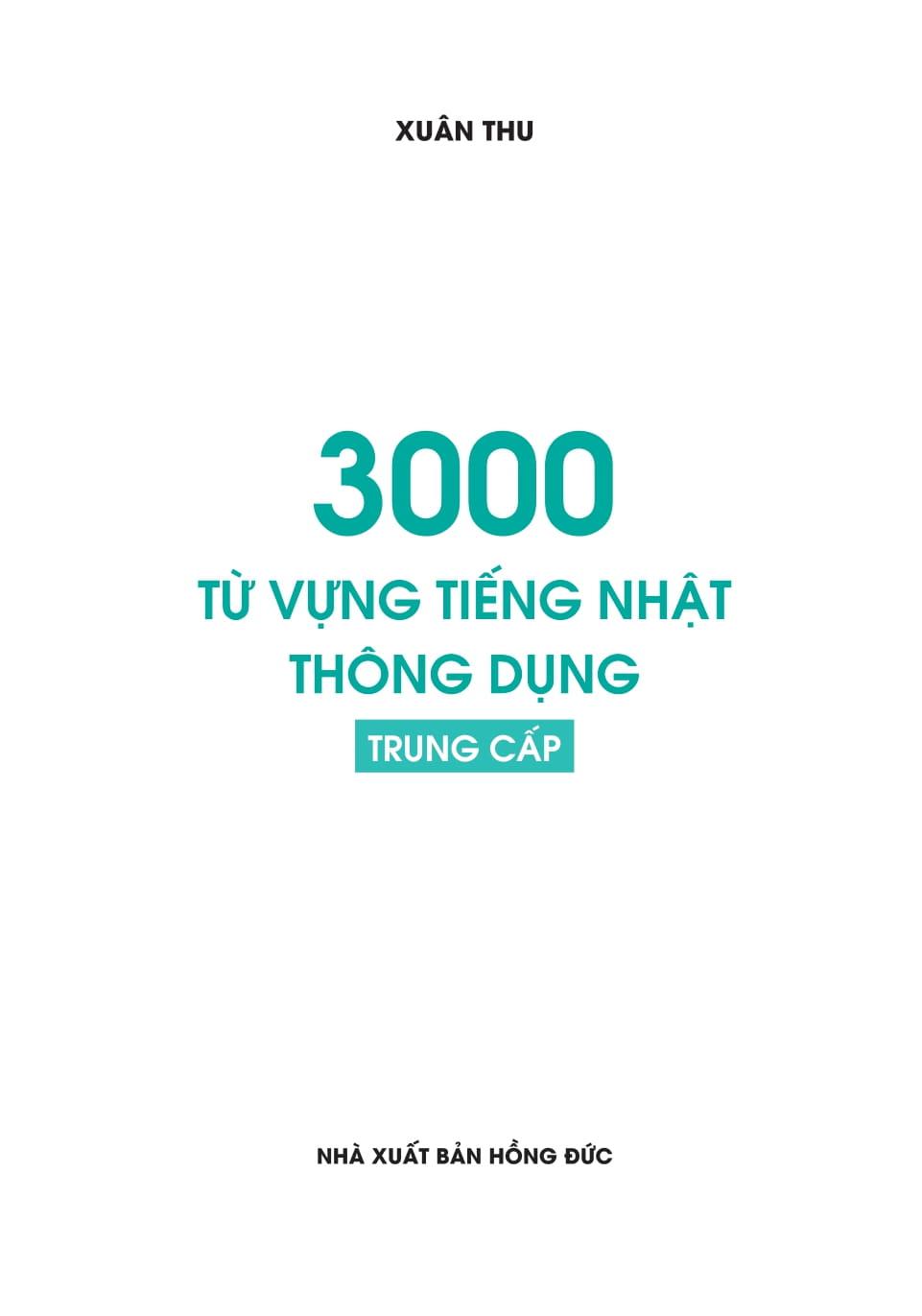 Sách - 3000 Từ Vựng Tiếng Nhật Thông Dụng - Trung Cấp
