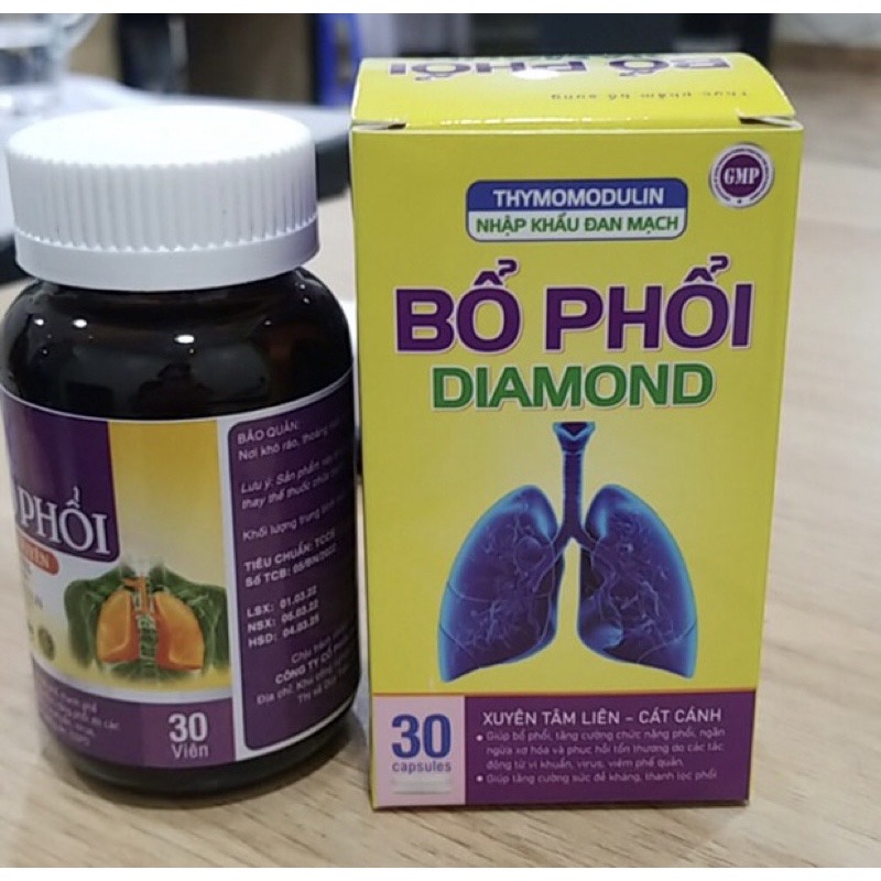 BỔ PHỔI Diamond - Hộp 30 viên - giúp tăng cường chức năng phổi, Lisse