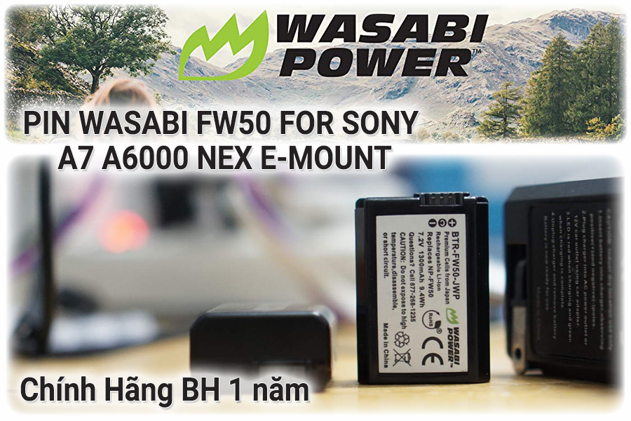 Pin Wasabi FW50 For Sony A7 A6000 Nex E-Mount - Hàng Nhập Khẩu