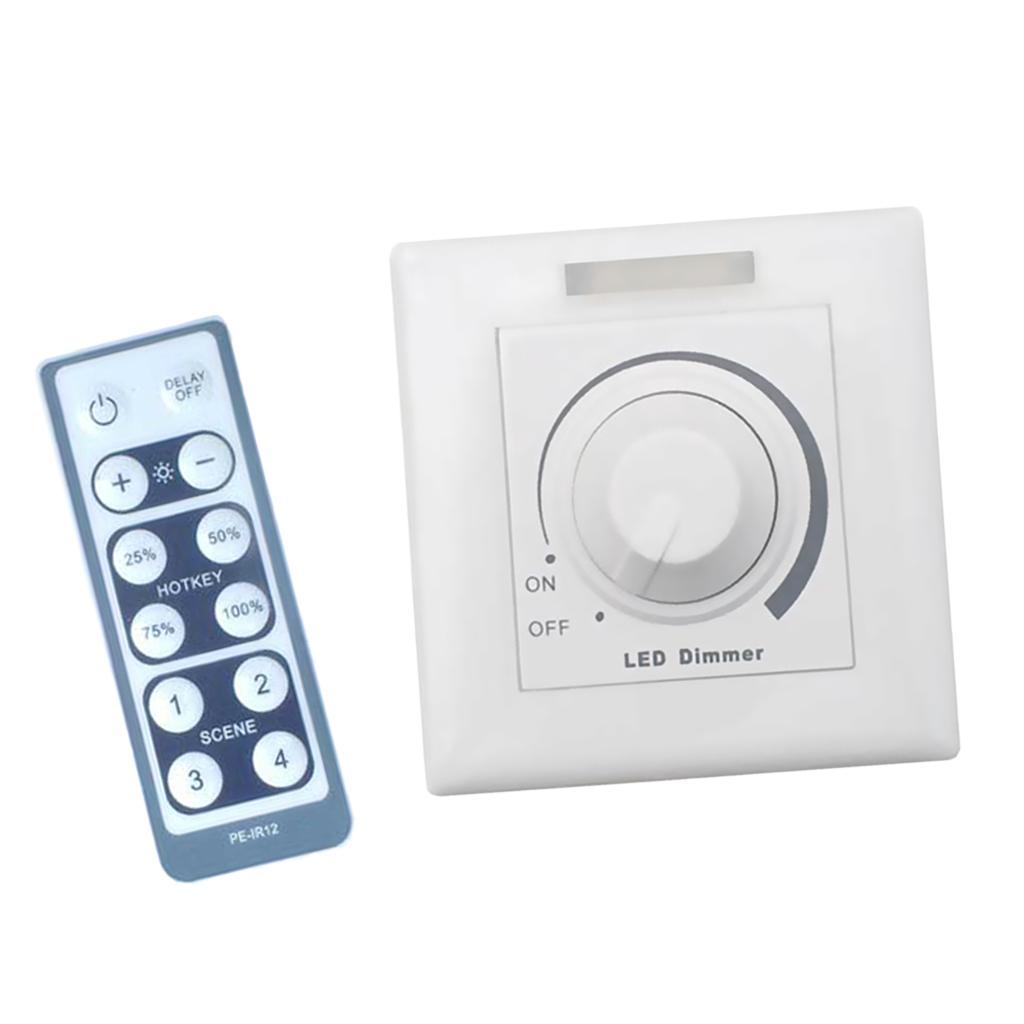 Memory Delay Knob Type Stepless Dimmer Switch - Remote Control-White