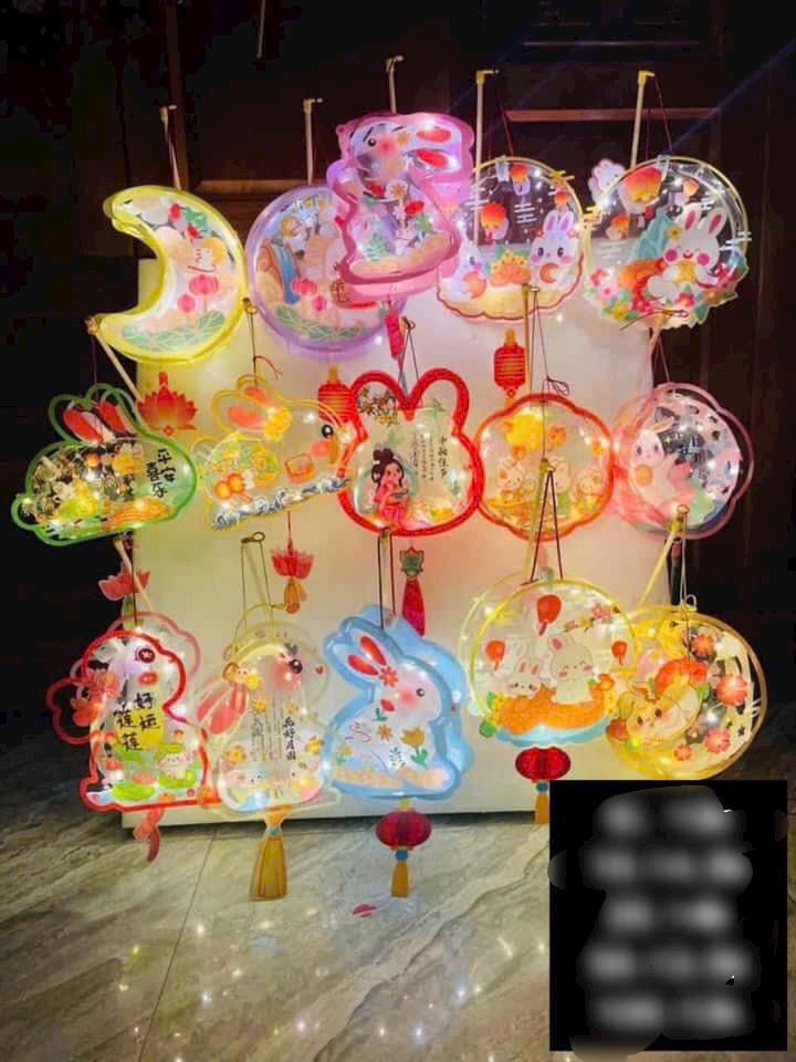 Lồng Đèn Trung Thu, Đèn Lồng 2 Mảnh Có Đèn Nhiều Hình Cute Ngộ Nghĩnh, Đồ Chơi Trung Thu Mẫu Mới