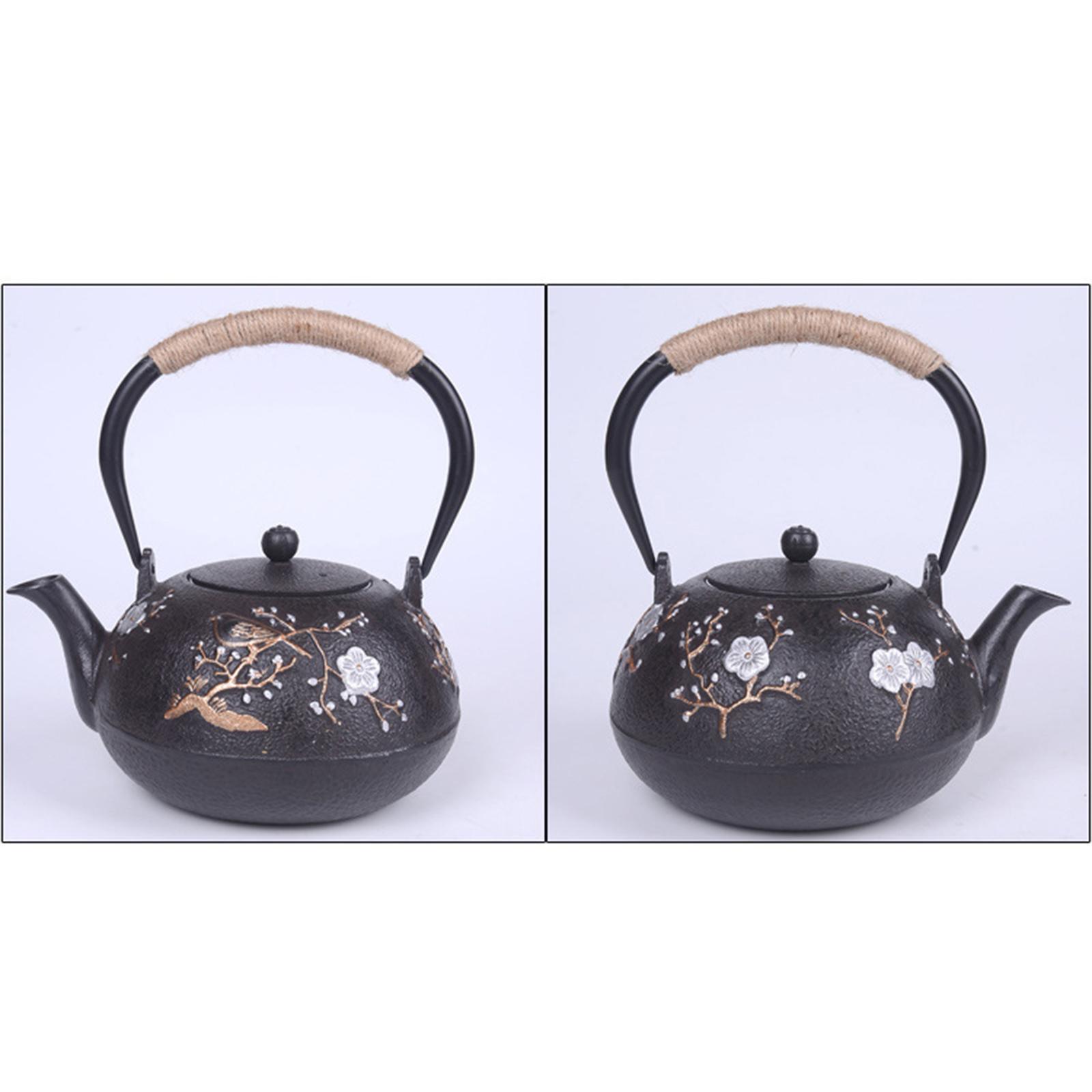 Chinese Cast Iron Teapot Tea Kettle 1.2L with Stainless Steel Infuser