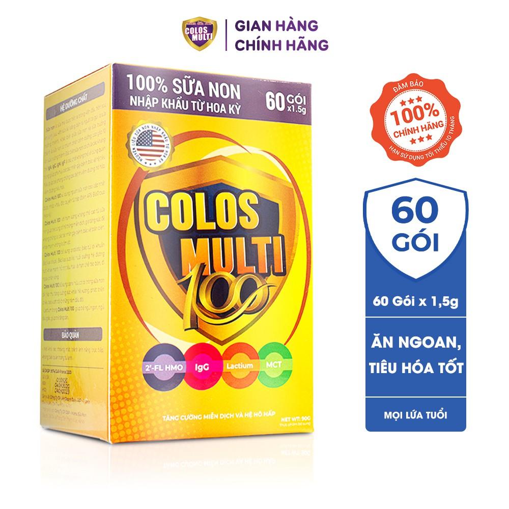 Sữa non Colosmulti 100 hộp 60 gói x 1,5g hỗ trợ hệ tiêu hóa, giúp bé ăn ngoan