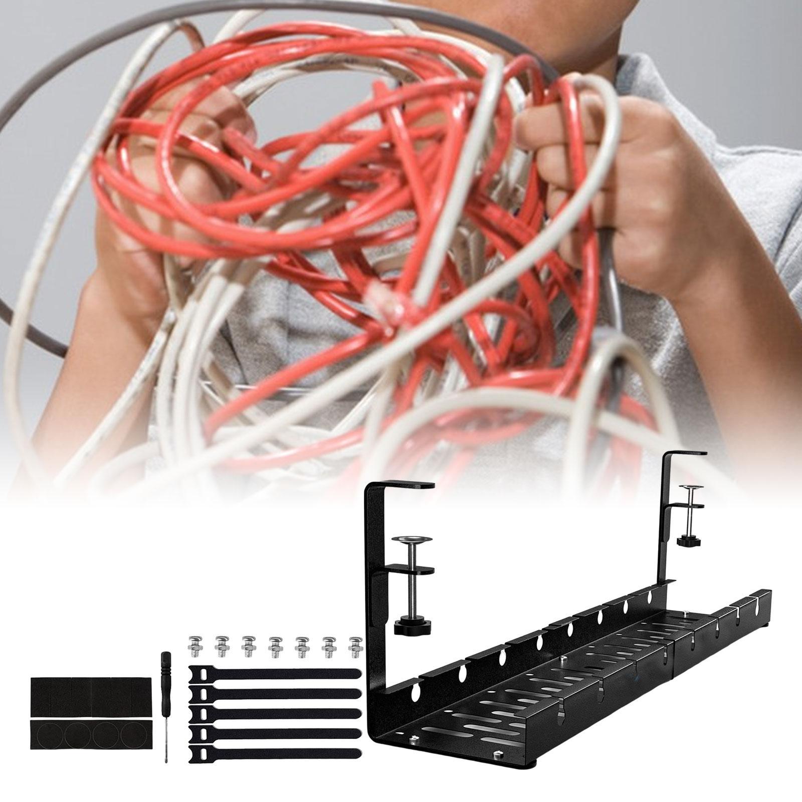 Under Desk Cable Organizer Sturdy Desk Cable Tray for Bedrooms Restaurants