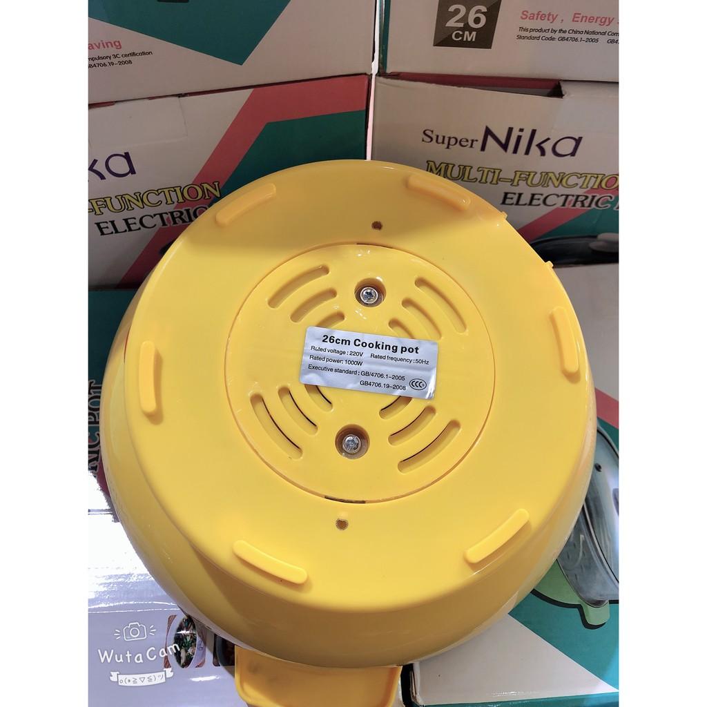 Nồi Lẩu Điện Mini 28cm Nika 1000W Inox 304 - Bếp Lẩu Gia Đình 28 Cm SIÊU TỐC BẢO HÀNH 1 NĂM