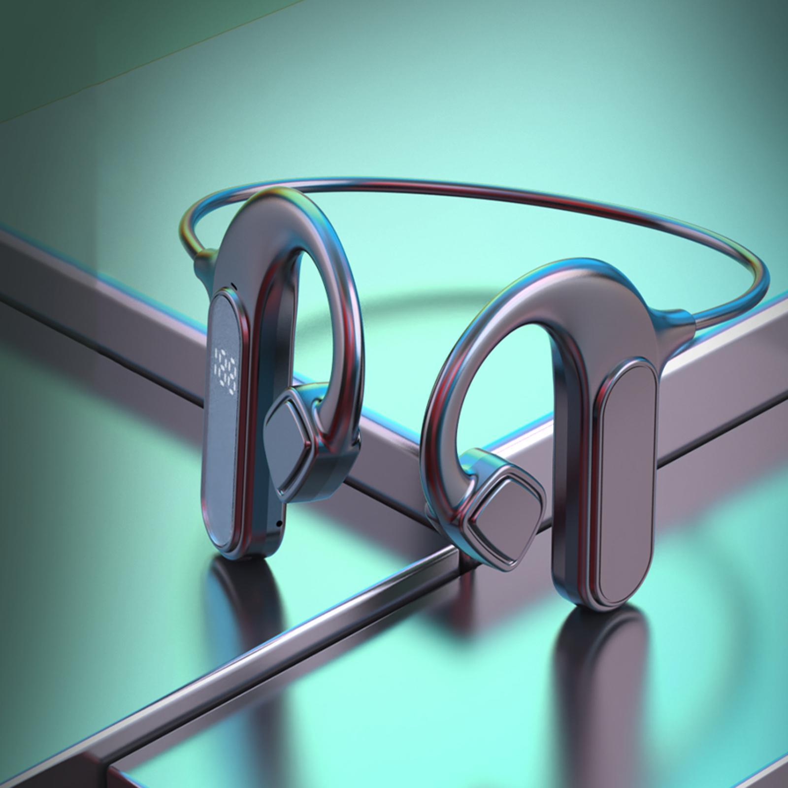 Bluetooth Bone Conduction Headset LED Display Open-Ear for Running Swimming