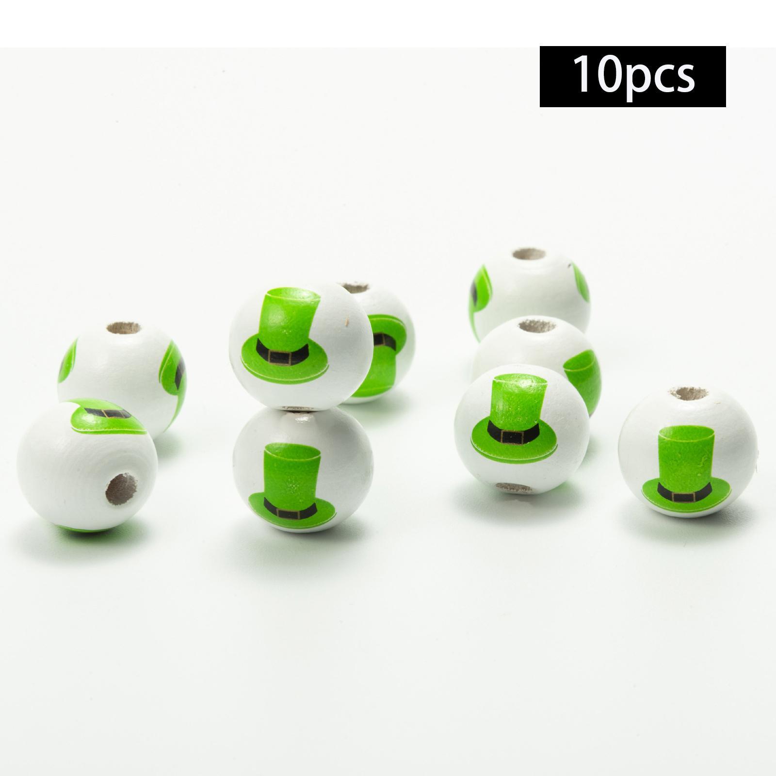 10Pcs ’S Day Wooden Beads smooth Polished for Handicrafts