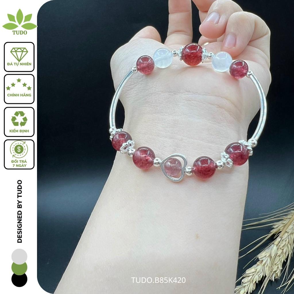 Vòng Tay Nữ Đẹp - Vòng Phong Thủy Mệnh Hỏa Thổ TUDO VCBTADH VCBMOON AG925 B85K420 Charm Trái Tim - Tình Duyên