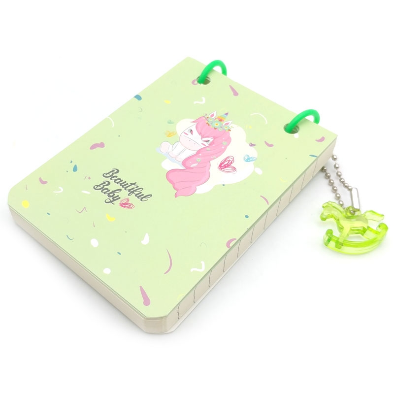 Sổ Note Nhí XQA7-958 - Hình Unicorn - Màu Xanh Lá