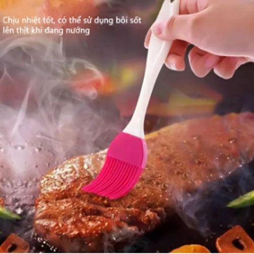 Combo tấm lót nhào bột chống dính silicone 40x50cm cán lăn bột gỗ 28cm và miếng vét bột 13.5cm-Tặng cọ quét gia vị