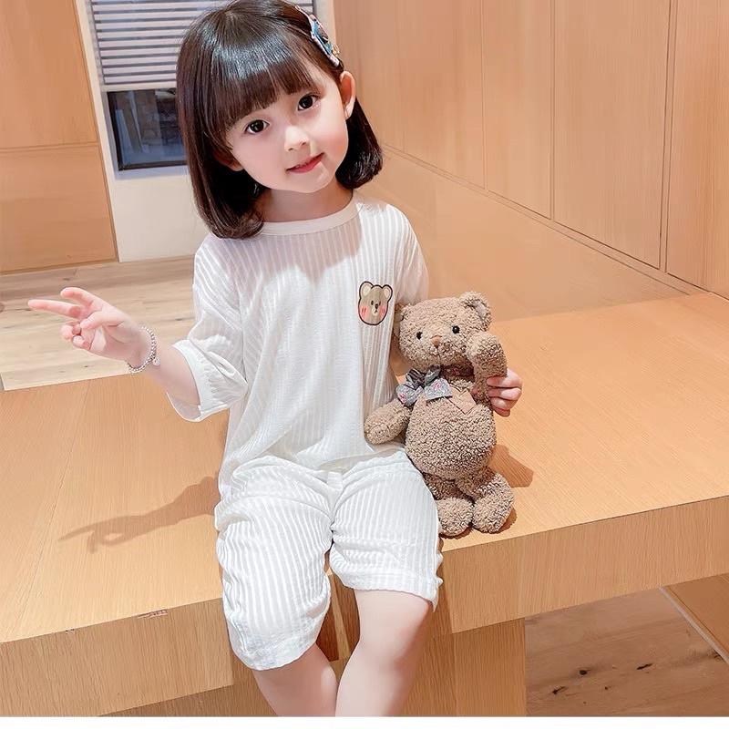Bộ dài tay bé gái chất tăm lạnh mềm mịn bộ ngủ cho bé gái Củ khoai tây shop siêu dễ thương