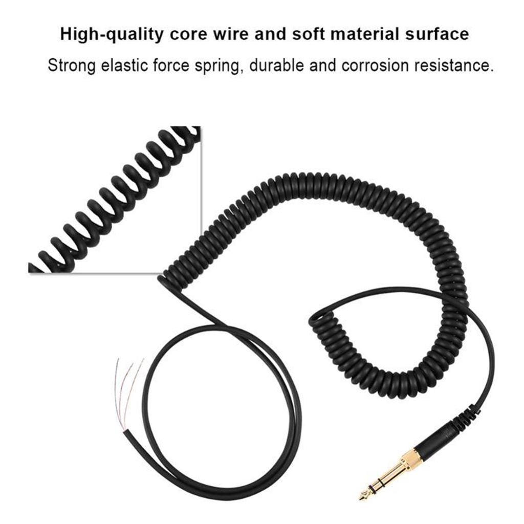 Headphone Cord 1m/3.28ft Spring Cable Wire Plug for DT 770 Pro