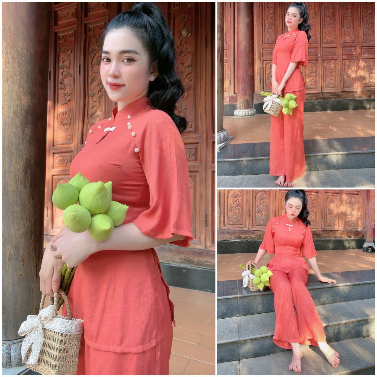 Đồ Lam Đi Chùa # Bộ Xô Nhật Cổ Giọt Nước# Quần Áo Nữ Cao Cấp