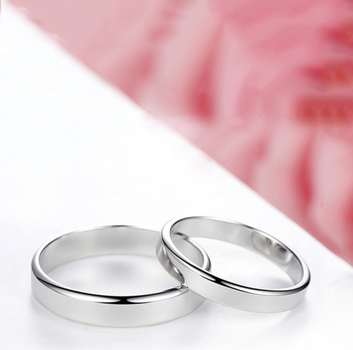 Nhẫn cặp trơn màu bạc NC124 - Size 7
