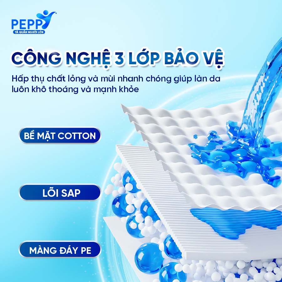 [GÓI LỚN TIẾT KIỆM] Tã/Bỉm Quần Người Lớn, Người Già Peppy Siêu Mỏng, Siêu Thấm, Kháng Khuẩn size M/L (40 Miếng)