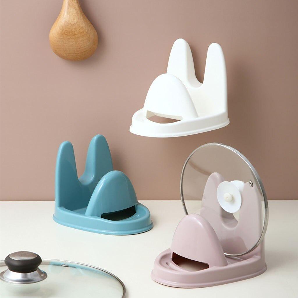 Multi-function kitchen rack soup spoon spatula desktop storage rack Vertical pot cover rack plastic Japanese creative