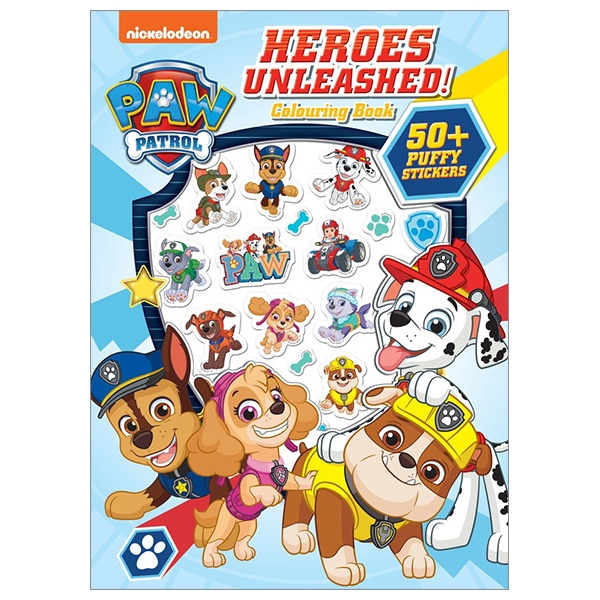 Paw Patrol Heroes Unleashed Colouring Book with Puffy Stickers