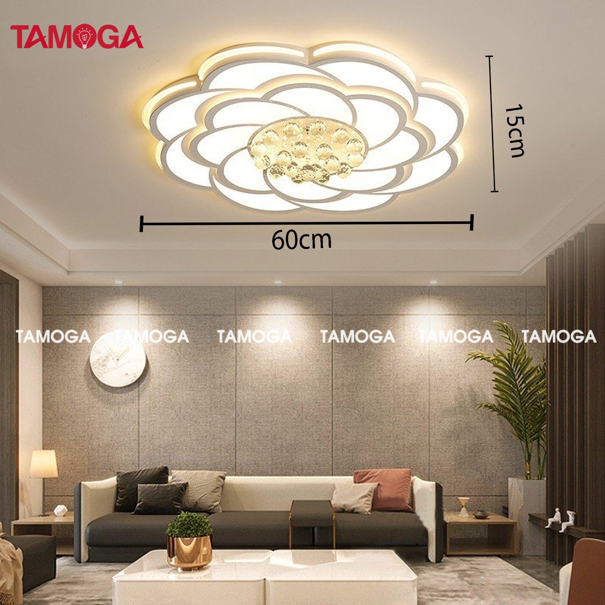 Đèn ốp trần phòng khách 600mm/800mm TAMOGA AULAS 4713